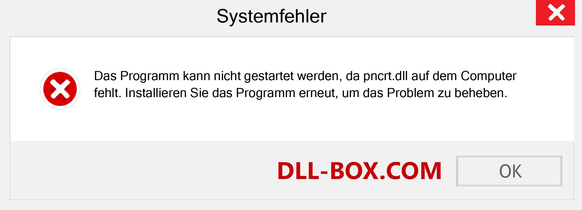 pncrt.dll-Datei fehlt?. Download für Windows 7, 8, 10 - Fix pncrt dll Missing Error unter Windows, Fotos, Bildern