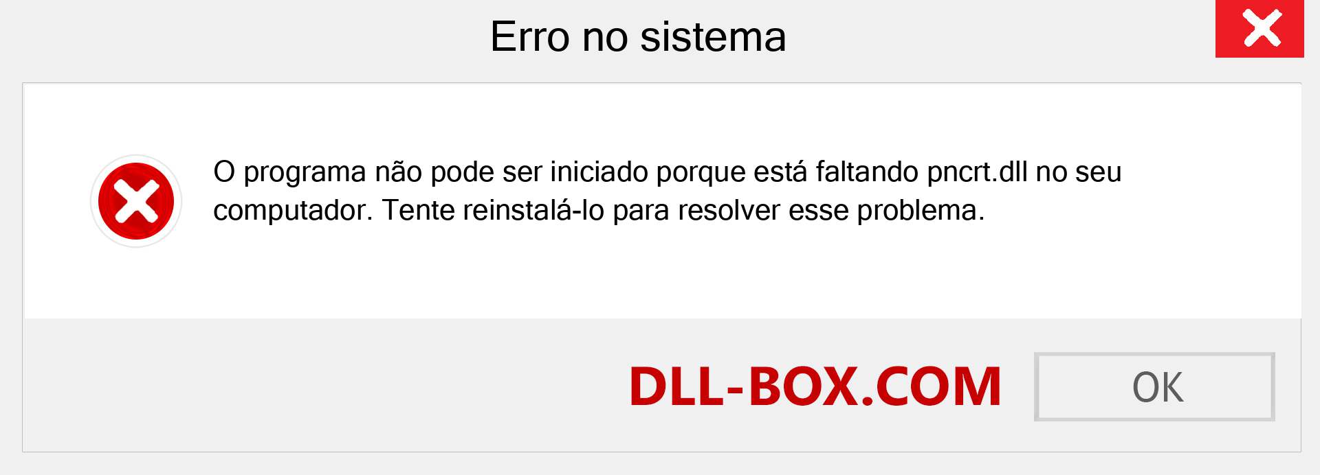 Arquivo pncrt.dll ausente ?. Download para Windows 7, 8, 10 - Correção de erro ausente pncrt dll no Windows, fotos, imagens